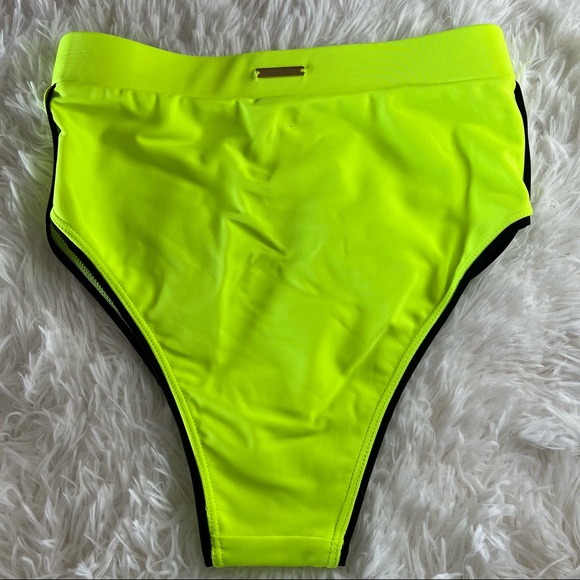 NEW Sommer Ray High Rise Piping Bikini Bottoms in Neon Yellow Size XS - Picture 8 of 9